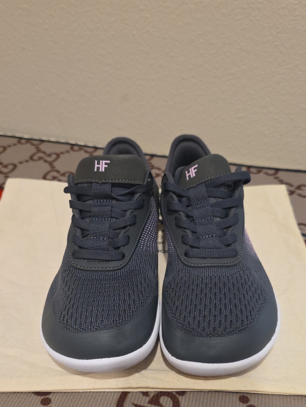 HF Grey Knit Slip-On Sneakers Size 7 - Picture 5 of 8